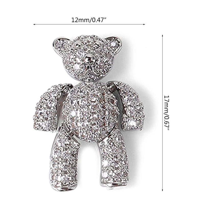 1 шт. вращающийся медведь украшение для ногтей Блестящий кристалл хлопья