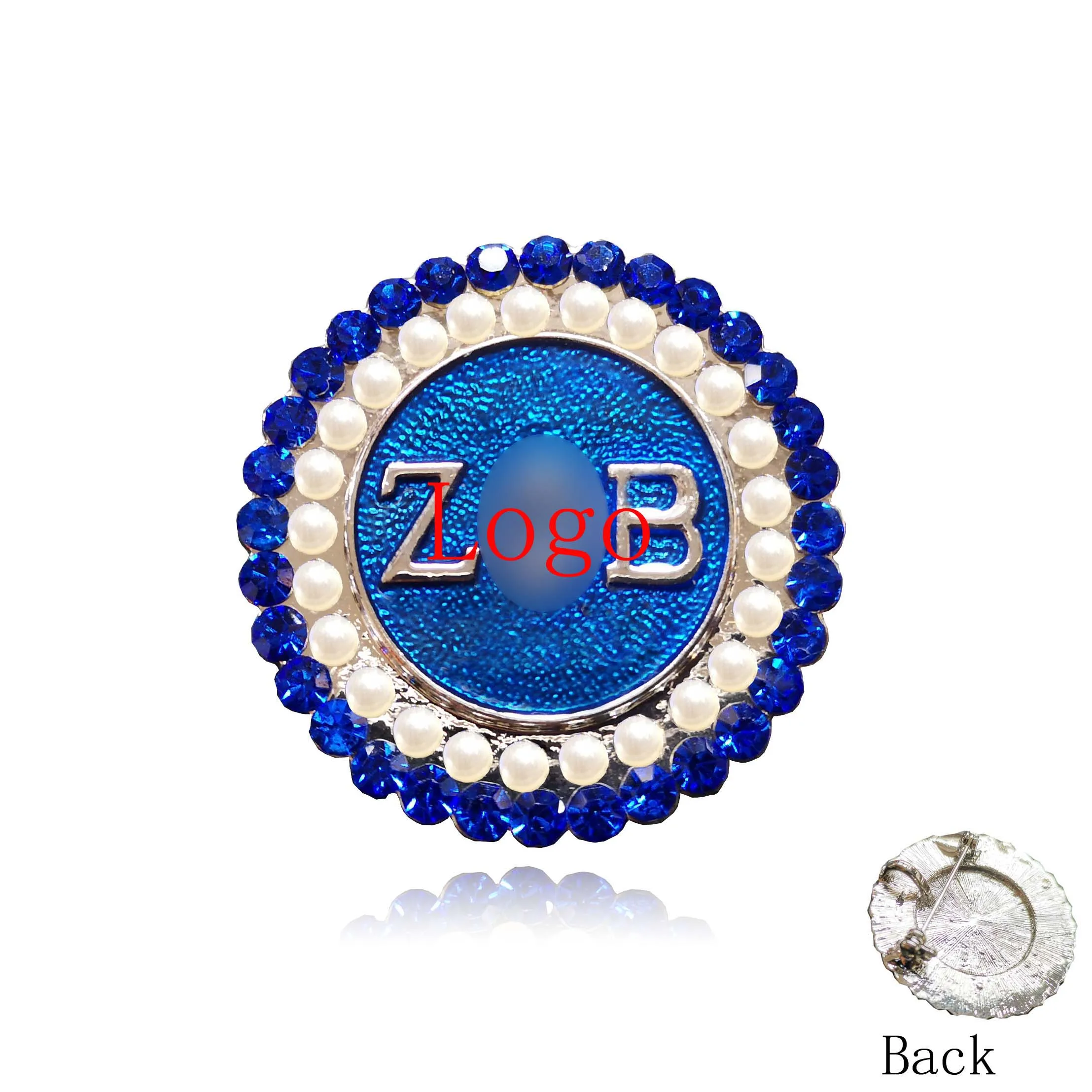 Дропшиппинг Sorority круглая форма ZPB ZOB Zeta синие жемчужные булавки брошь ювелирные