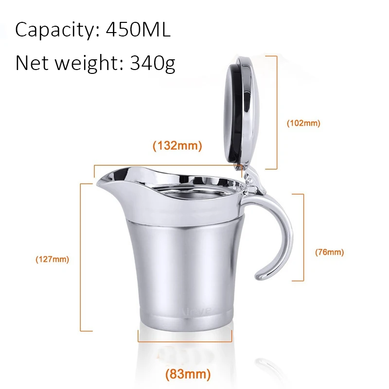 Термосоус для стейка 450/750 мл соусник с двойными стенками соус из нержавеющей