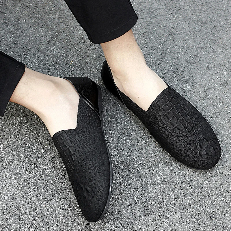 

Mens Loafer Shoes Genuine Leather Luxury Fashion Casual shoes slip on Lightweight Comfortable Custom Made Crocodile Shoes