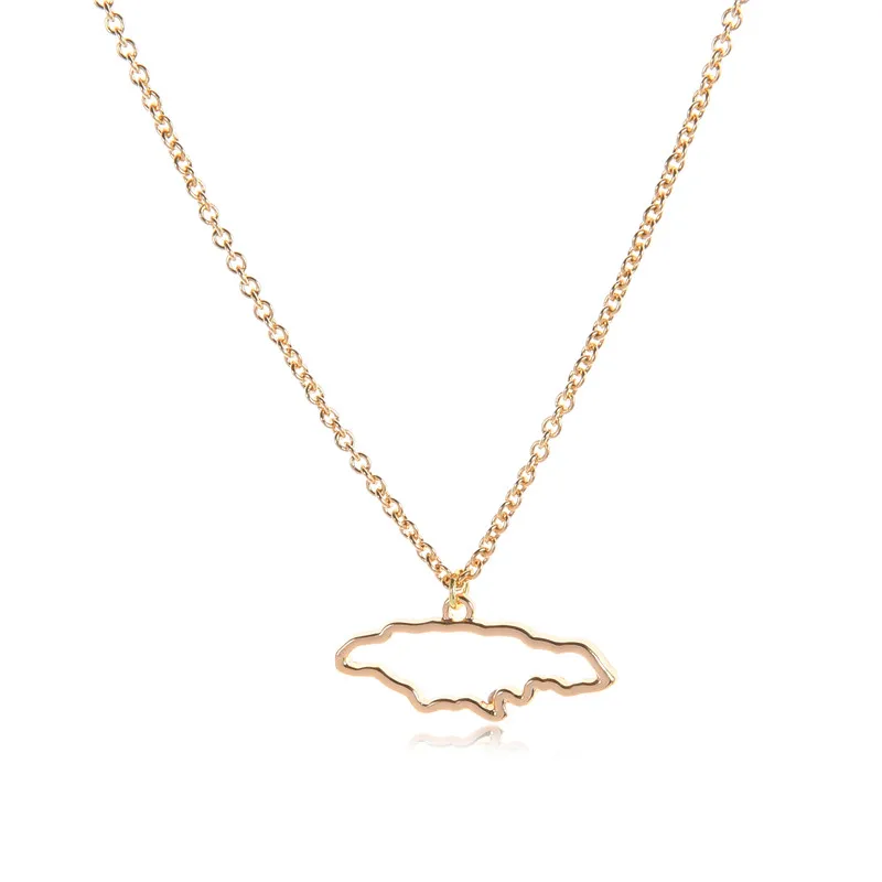 

10 Outline hollow North America Caribbean Jamaica map Country State geography Africa map island city Hometown Necklace Jewelry