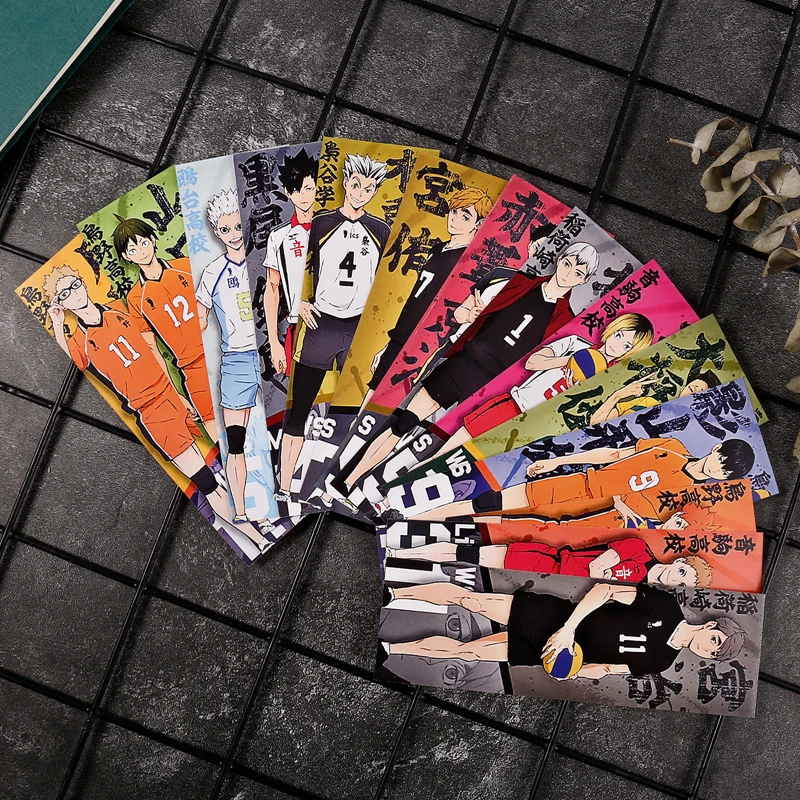 14 шт./компл. Японское Аниме Haikyuu! Бумажный держатель для страницы волейбола и
