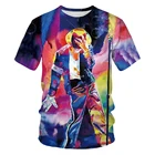 Мужская футболка с коротким рукавом, круглым вырезом и графическим принтом, лето 2021