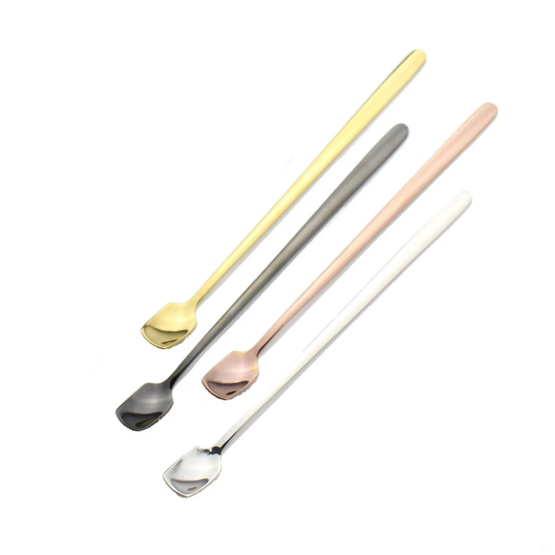 New Style 1PC Stainless Steel Coffee Spoon With Long Handle Colorful Scoops Dessert Tea Stocked Kitchen Gadget Tool | Дом и сад