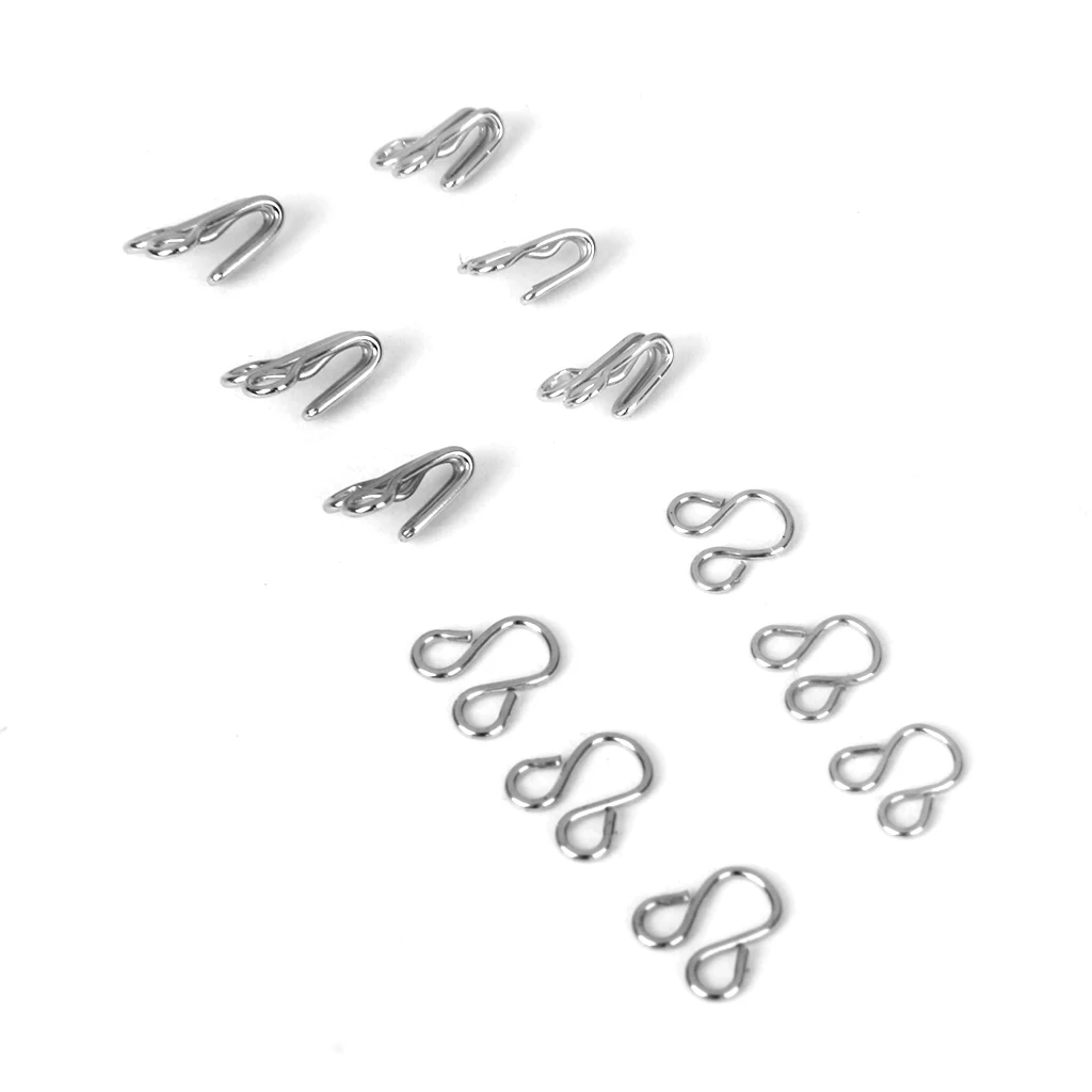 

36 Set Silver Hooks And Eyes Bra Fasteners Lingerie Costume Sewing Supplies