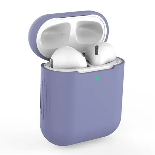 Lavender grey Силиконовый дешевый цветной защитный чехол для Apple AirPods с защитой от падения, беспроводной bluetooth-наушник с зарядным устройством - Цвет: Lavender grey
