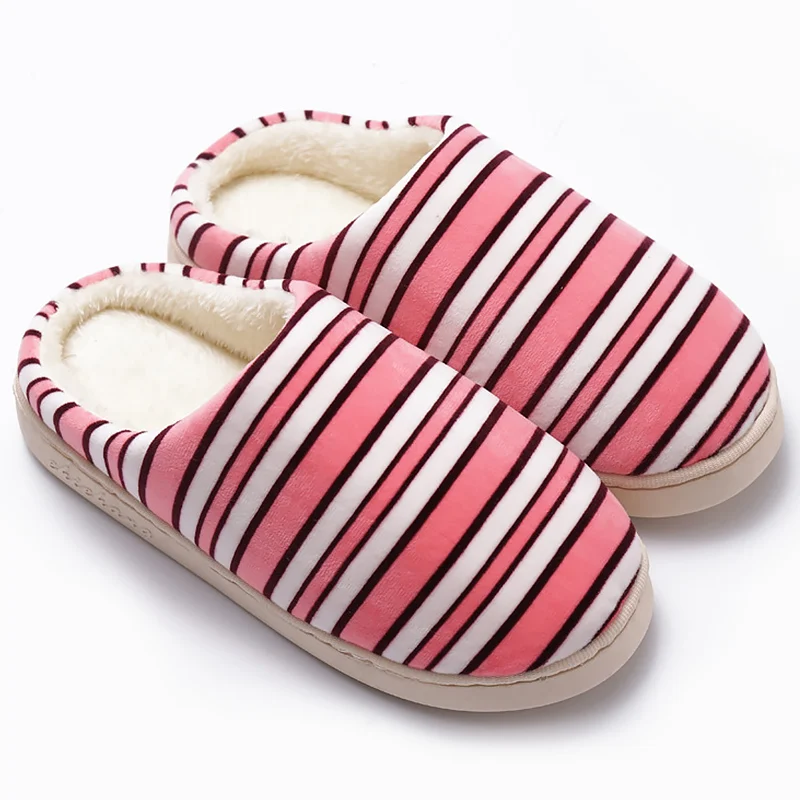 Для женщин тапочки в полоску зимние замшевые сапоги теплые Шлепанцы из