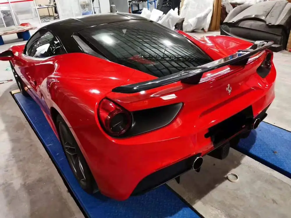 Спойлер для заднего крыла автомобиля из углеродного волокна подходит Ferrari 488 GTB