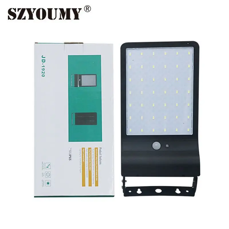 

SZYOUMY 42 Led Motion Sensor Solar Street Light IP65 Outdoor Waterproof Garden Wall Lights 3 Mode