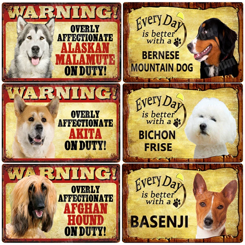 

Every Day Is Better With A Pet Vintage Metal Signs Bar Cafe Home Pet Shop Wall Decor Akita Boston Terrier Basenji Poster ZSS24