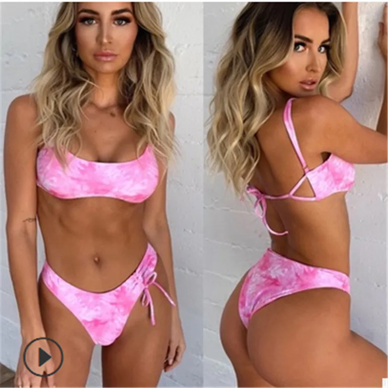 

Женский розовый бикини, сексуальный цельный купальник с открытой спиной, женский купальник, бикини, боди, пляжная одежда, новинка 2020, купаль...