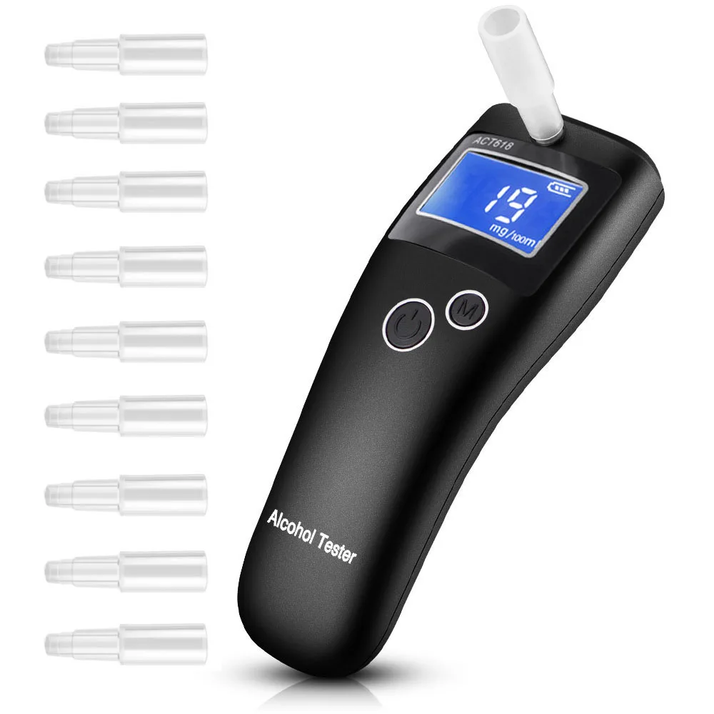 

Алкотестер портативный с ЖК-экраном и 10 мундштуками