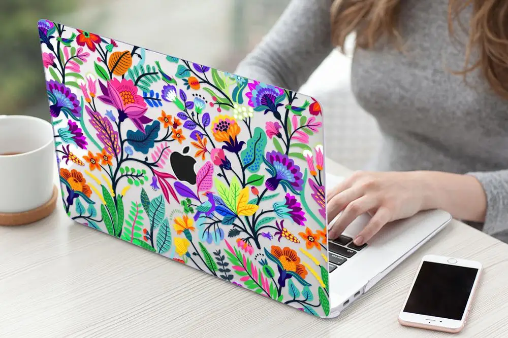 Цветочный чехол для ноутбука MacBook Air 13 A1466 A1932 Pro 13 15 16 дюймов Сенсорная панель A2141 a2159 пластиковый жесткий чехол Keybaord