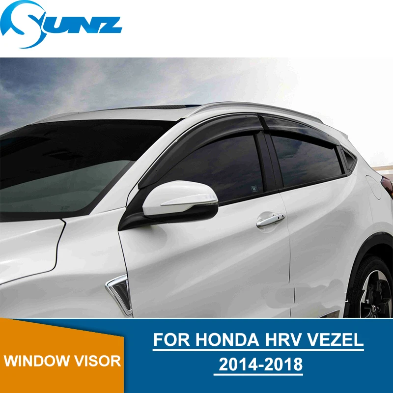 Черные боковые дефлекторы окон для Honda VEZEL- Защита от солнца и дождя для Honda H-RV SUNZ