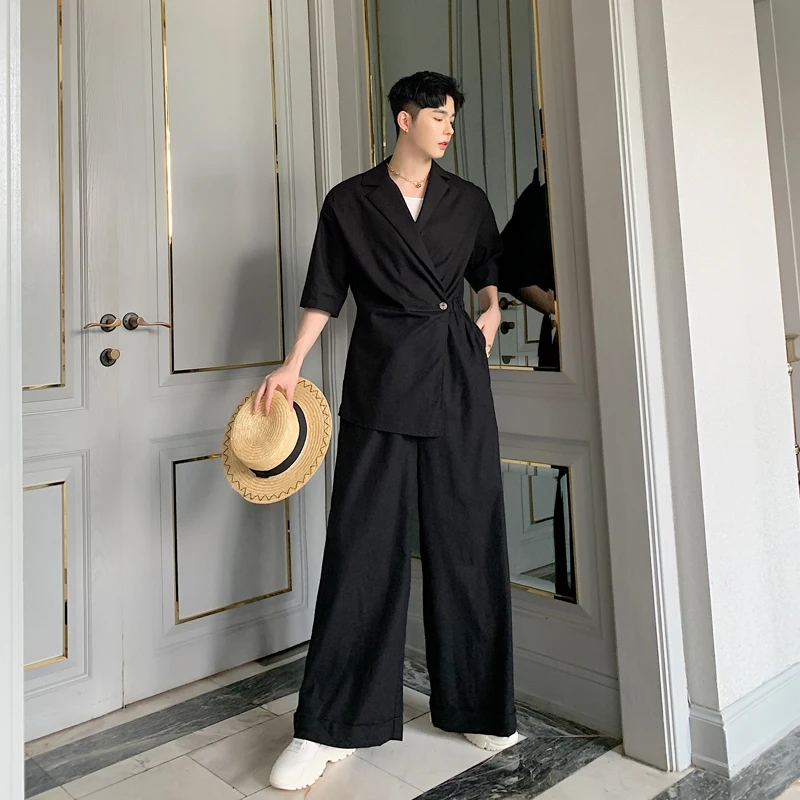 Комбинезон из хлопка и льна с короткими рукавами для мужчин женщин повседневные