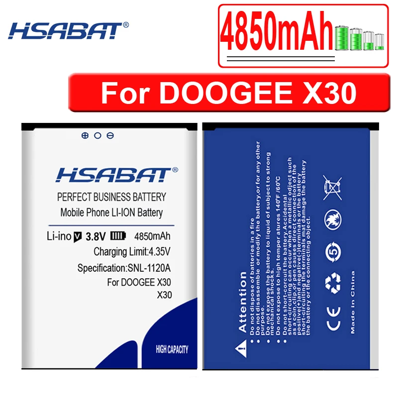 Аккумулятор HSABAT BAT17582580 2800-4950 мАч BAT17613360 BAT17603360 Для DOOGEE X10 X20 X20L X30 X50 X60 X70 BAT18702000 BAT18724000