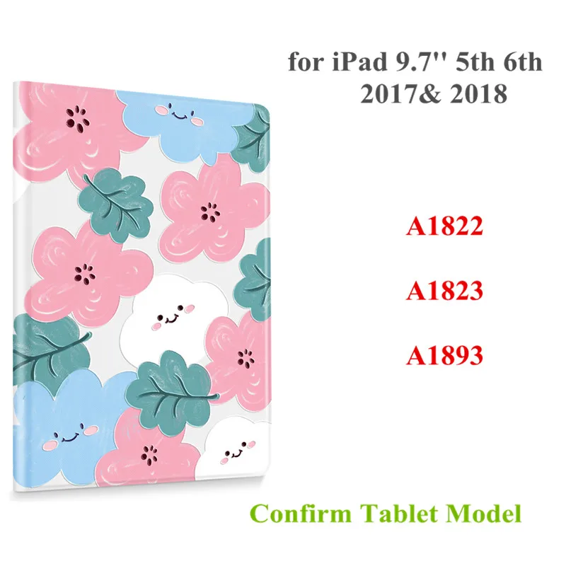 iPad 9.7 2017 2018 Для iPad цветной принт планшет кожаный чехол для iPad 3D рельефный защитный чехол умный чехол s - Цвет: iPad 9.7 2017 2018