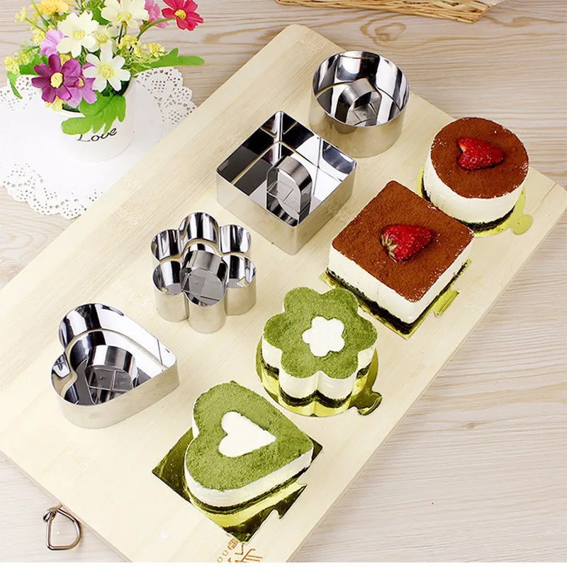 

Baking Dish DIY Bakeware Tools Cup Cake Mold Salad Dessert Die Mousse Ring Cake Cookies Cheese Tool Stainless Steel