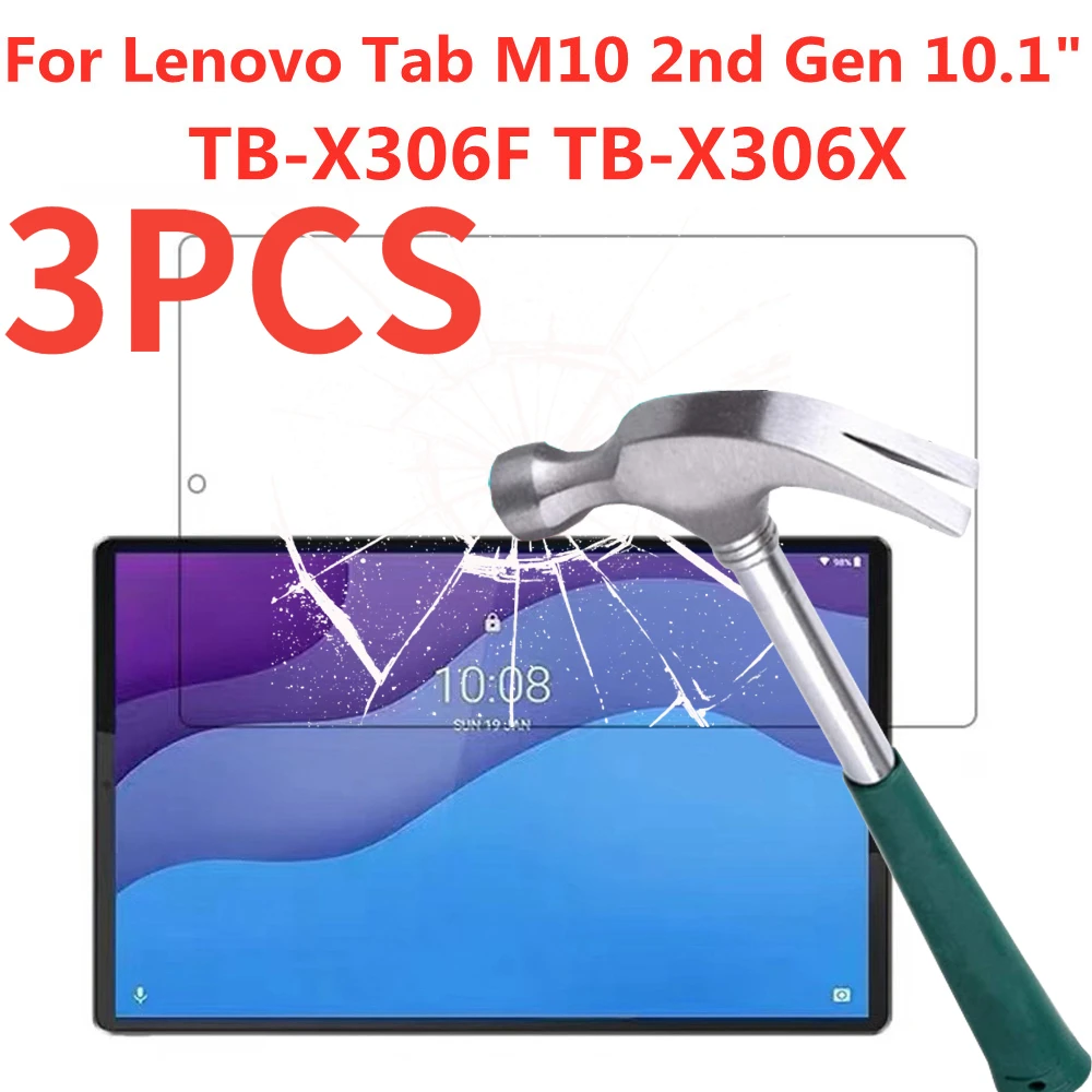 

3PCS Tempered Glass For Lenovo Tab M10 2nd Gen 10.1 Inch Screen Protector TB-X306F X306X Anti Fingerprint Clear Protective Film