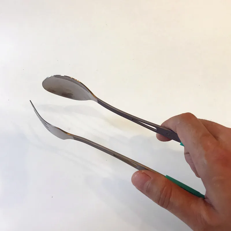 Набор титановых ложек и вилок TOAKS с зажимом для кемпинга пикника SLV-15 | Спорт