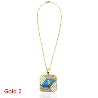2022 new exquisite islamic metal rune necklace for women fashion square crystal inlaid chain on neck jewelry accessories