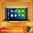 Автомагнитола PEERCE, 9 дюймов, Android 10,0, 2 + 32 ГБ, GPS-плеер для Toyota Sienna 2009, 2010, 2011, 2012, 2013, головное устройство 2Din