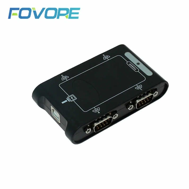 Оптовая продажа преобразователь USB 2 0 на 4 порта RS232 Serial DB9 COM адаптер концентратор