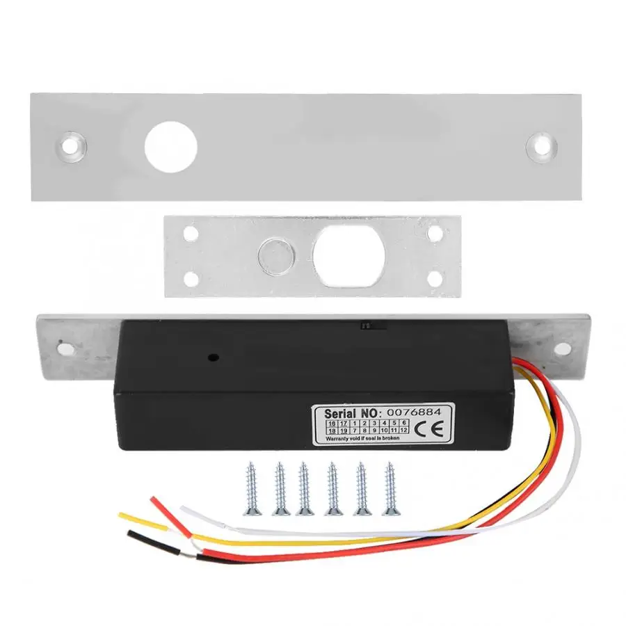 Электрический замок на дверной индукционный магнитный с отверстием под ключ 12 В