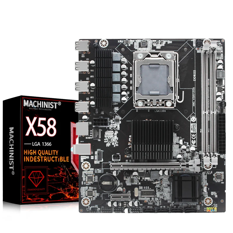 Десктопная материнская плата X58 LGA 1366 с поддержкой REG ECC DDR3 RAM память и процессор xeon