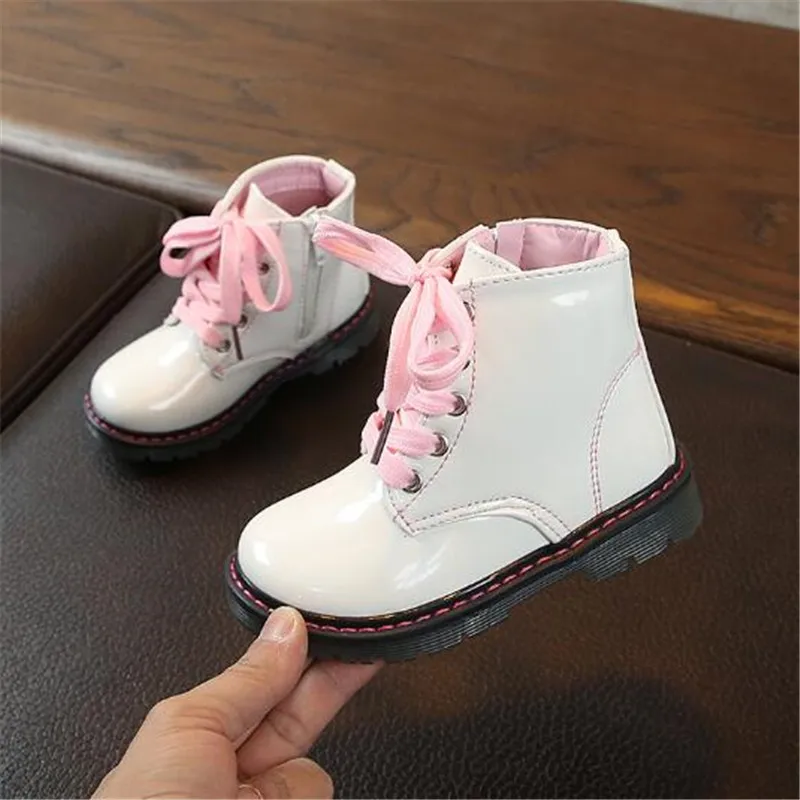 Ботильоны детские из лакированной кожи модные Нескользящие мягкие