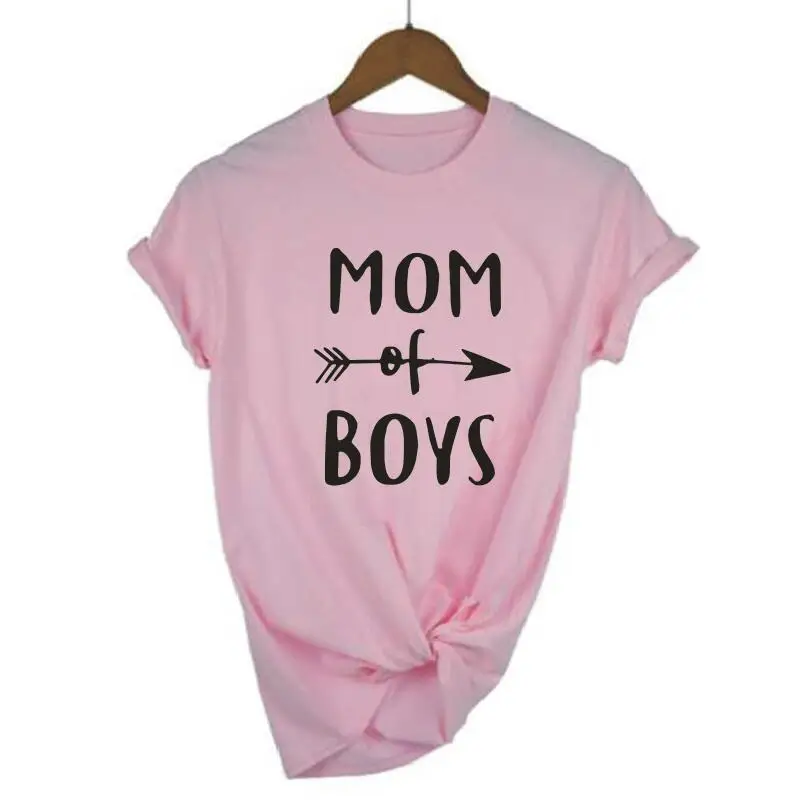 Модная футболка с надписью MOM OF BOYS женские топы летняя повседневная коротким