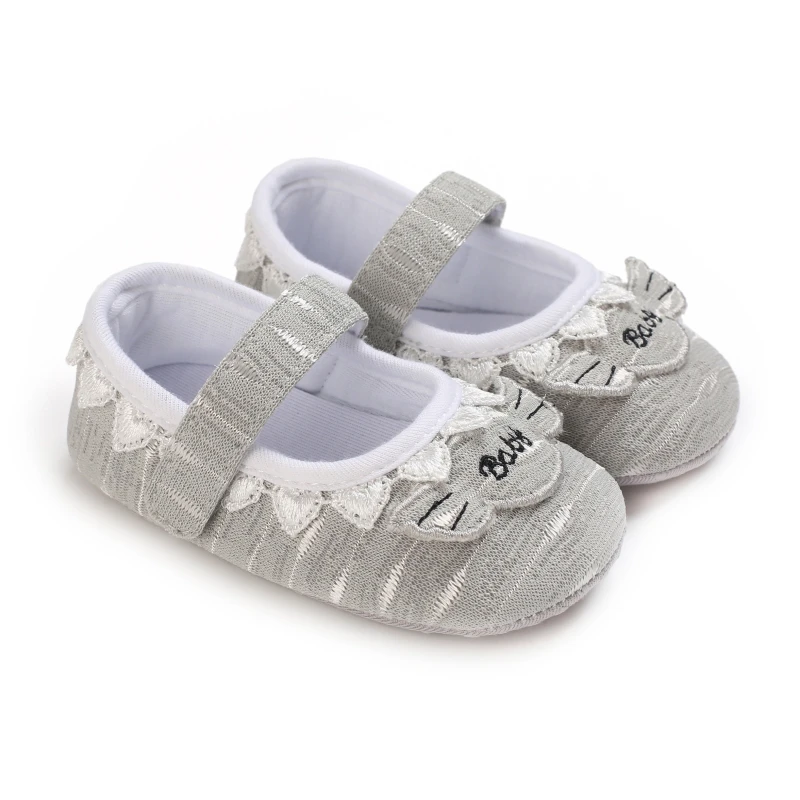 

Newborn Baby Cute Shoes Girl Cotton Soft Sole Lace Wing Princess Shoes Toddler Shoes First Walker Anti-Slip Prewalker Shoes