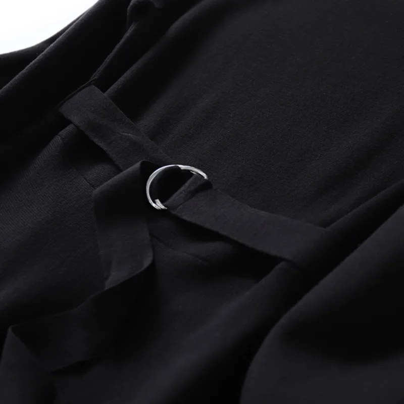 

New 2021 Fashion O-neck Lace Up Long Knitted Dress Women Full Sleeve Office Ladies A Line Sweater Robe Female Vestidos De Mujer