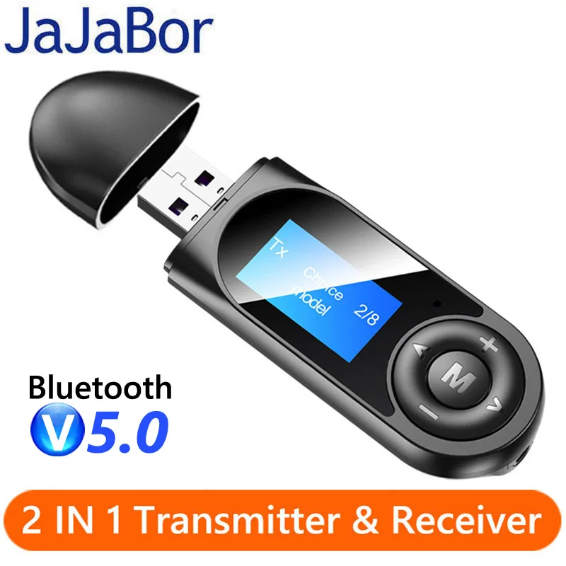 

JaJaBor USB Receiver Adapter Bluetooth 5.0 Audio Receiver Transmitter AUX 3.5MM Music Stereo Wireless Adapters for Car TV PC