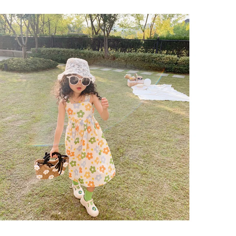 

Детские платья для девочек, платья с цветочным рисунком, детское платье без рукавов, модное платье для девочек, платье для маленьких девочек