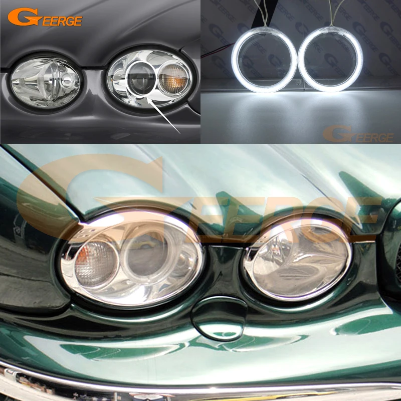 Для JAGUAR X Type 2001 2009 ксеноновая фара отличная ультра яркая CCFL ангельские глазки Halo