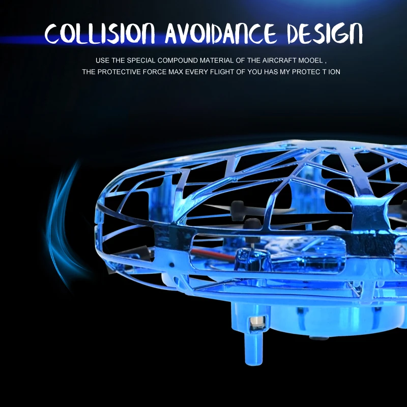 

NEW Flying Drone Toy Helicopter RGB Led Light Induction Hand Operated Aircraft Flying Quadrocopter