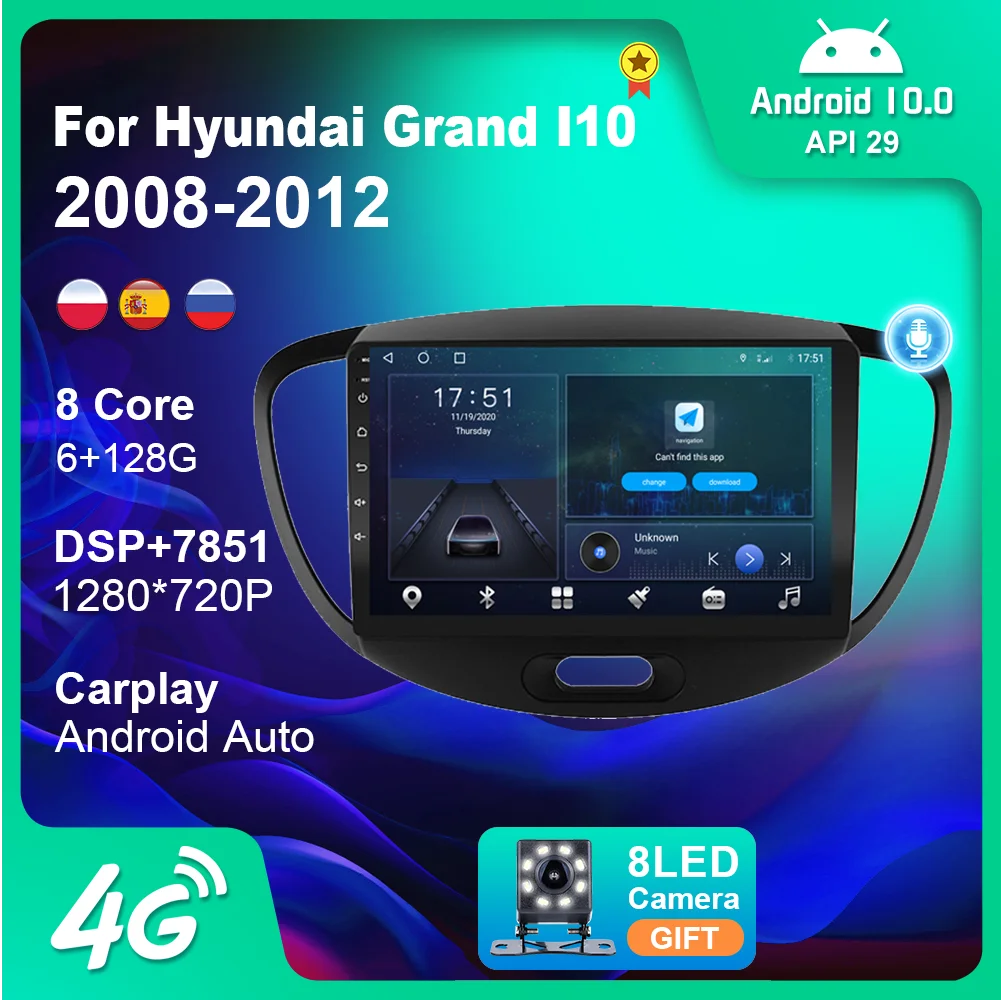 

Car Radio For Hyundai I10 2008 2009 2010 2011 2012 2din Radio Carplay Autoradio Navigation GPS Video Player Stereo Multimedia CD