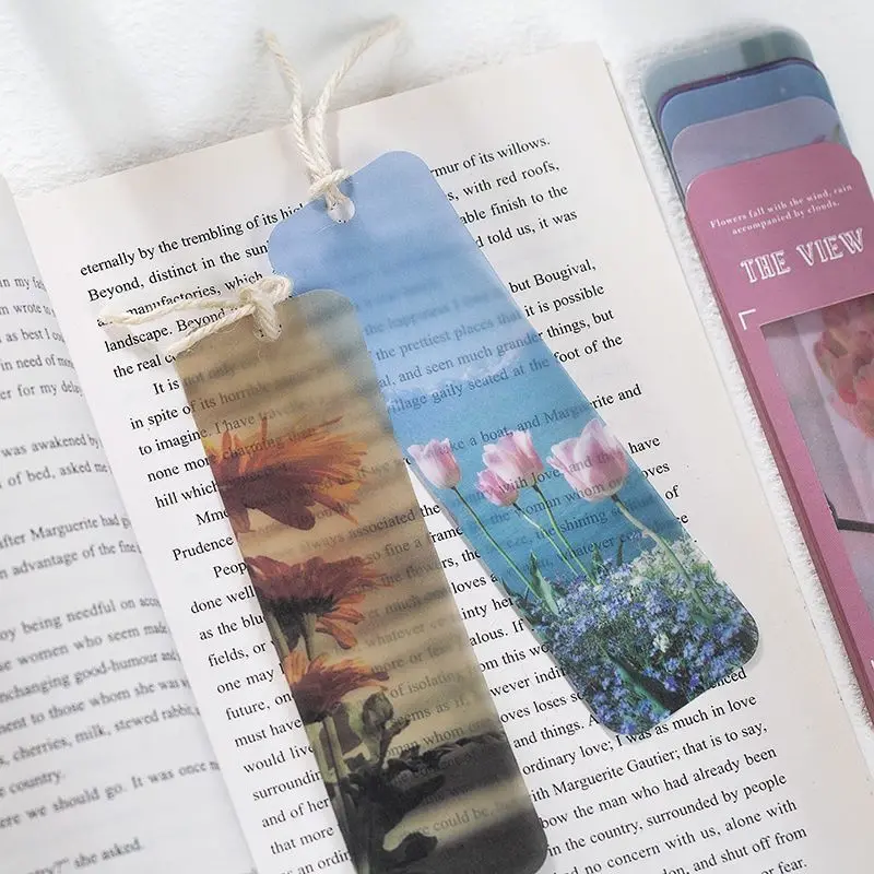 20 PCS/Set Bookmarks Card Butter Paper Mountains Stars Clouds Sky Forests Ins Style Book Page Marker Gifts For Friends Boys |