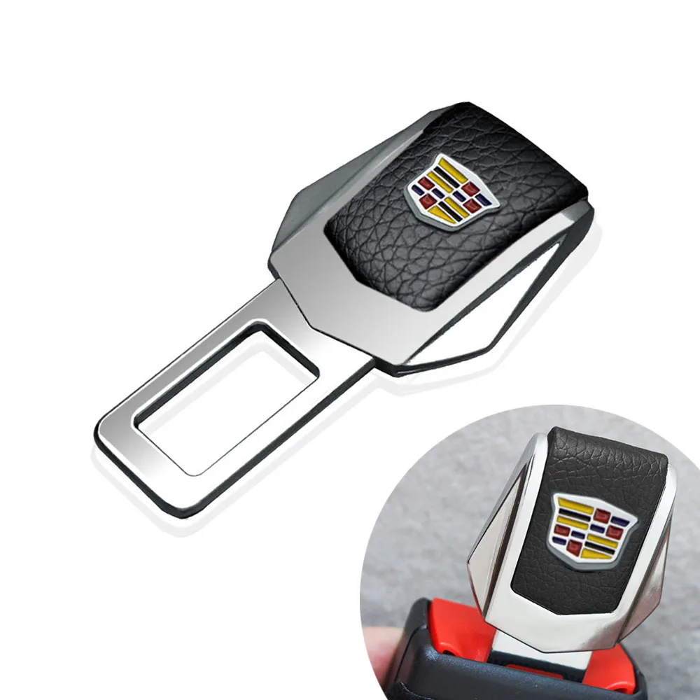 

Car Accessories Leather Safety Belt Metal Buckle Seat Belt Plug Clip For Cadillac Escalade Cts Emblem Ats Srx Eldora Xt4 Ct4