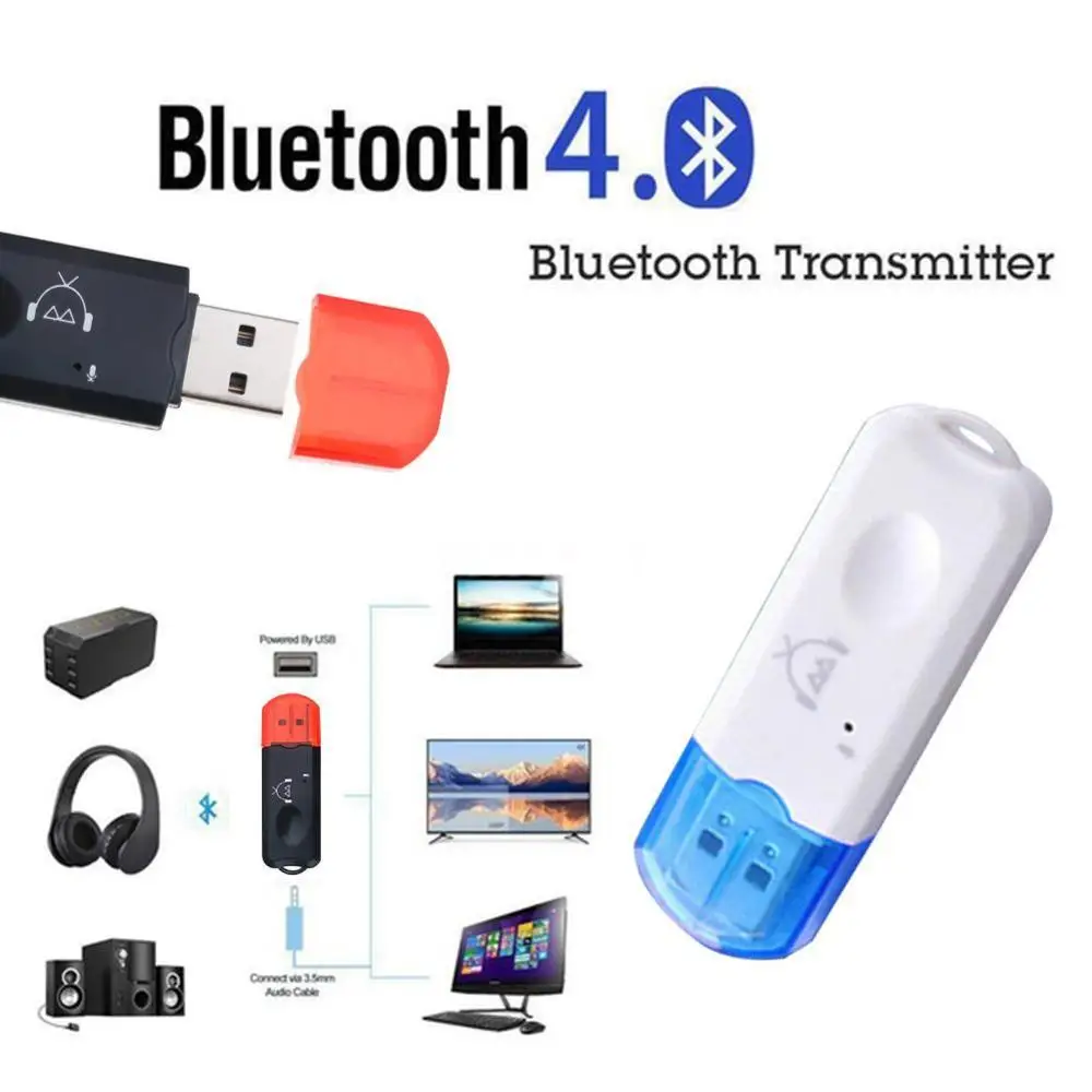 USB AUX Bluetooth беспроводной аудио адаптер стерео с микрофоном для автомобиля USB mp3 плеер динамик Bluetooth передатчик