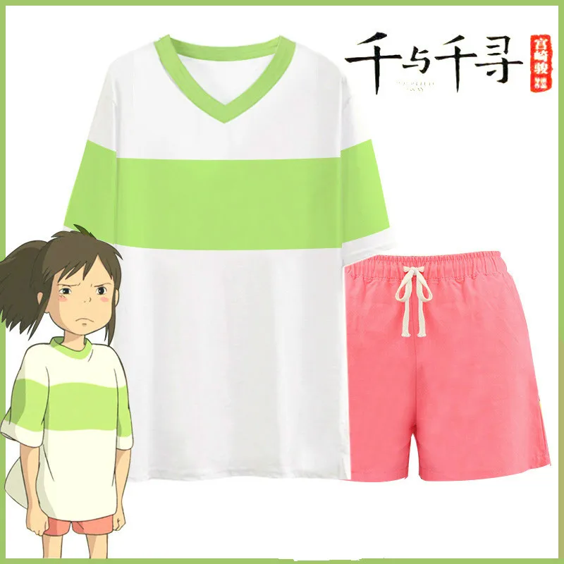 Косплей Огино чихиро из аниме Унесенные призраками женская повседневная одежда