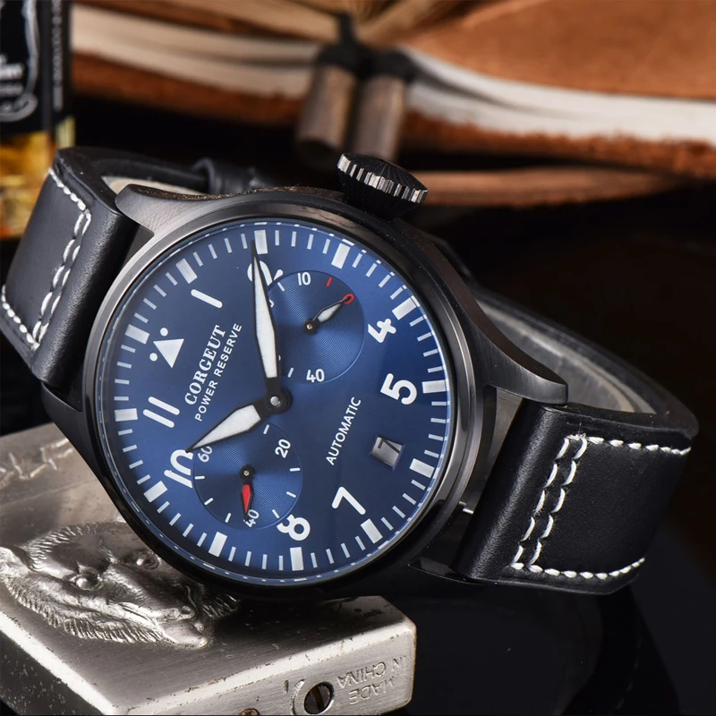 Мужские механические часы с синим циферблатом 42 мм | Наручные