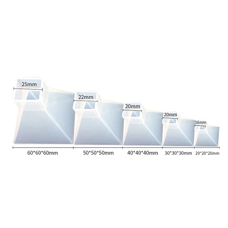 

20/30/40/50/60mm Transparent Pyramid Crystal Epoxy Resin Mold Triangle Jewelry Making DIY Silicone Mould Decorative Craft Tools