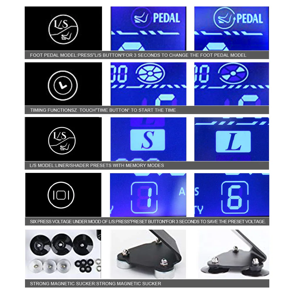 THUNDERLORD цифровой источник питания для тату с сенсорным ЖК экраном двойного