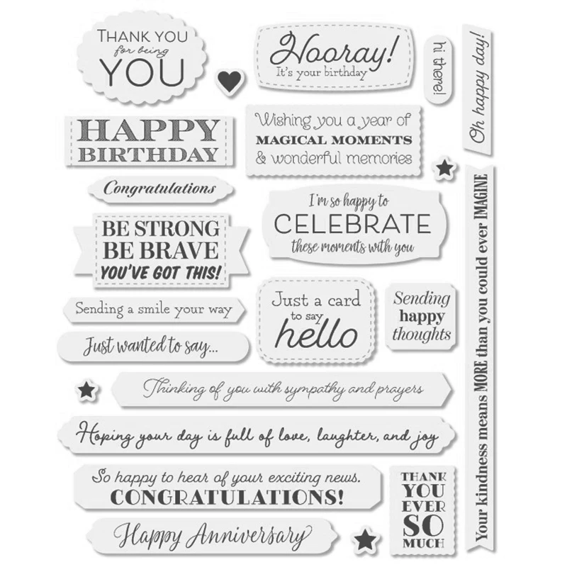 Набор для вырезания металлических штампов и надписей на английском языке в рамке