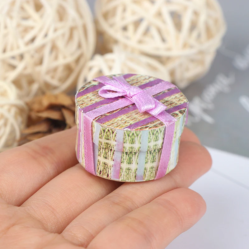 

1: 12 Dollhouse Mini Furniture Accessories Scene Model] Mini Bow Gift Box