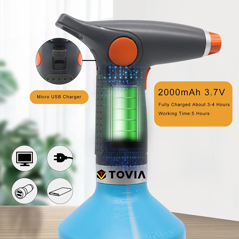 Распылитель для воды пластиковый перезаряжаемый с регулируемой насадкой | Дом и