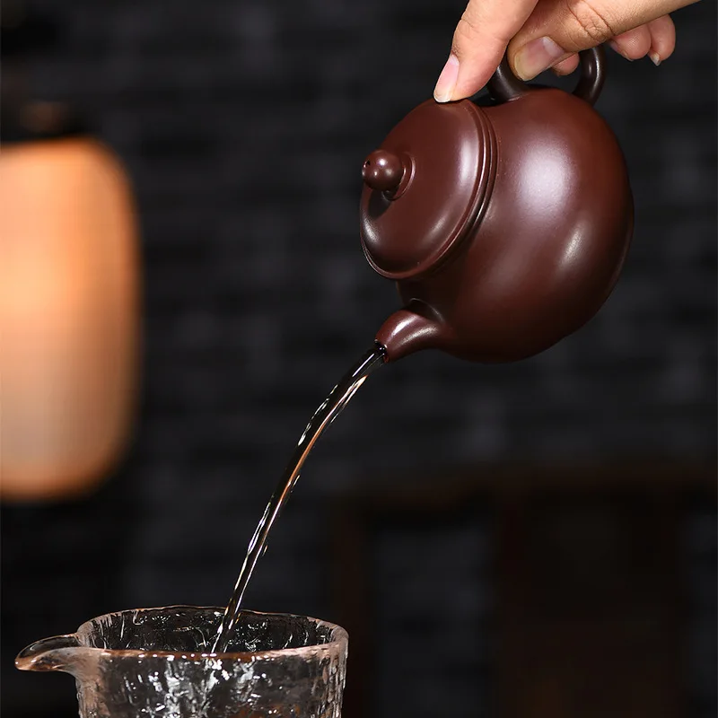 

Yixing mine red clay pan pot teapot and tea set