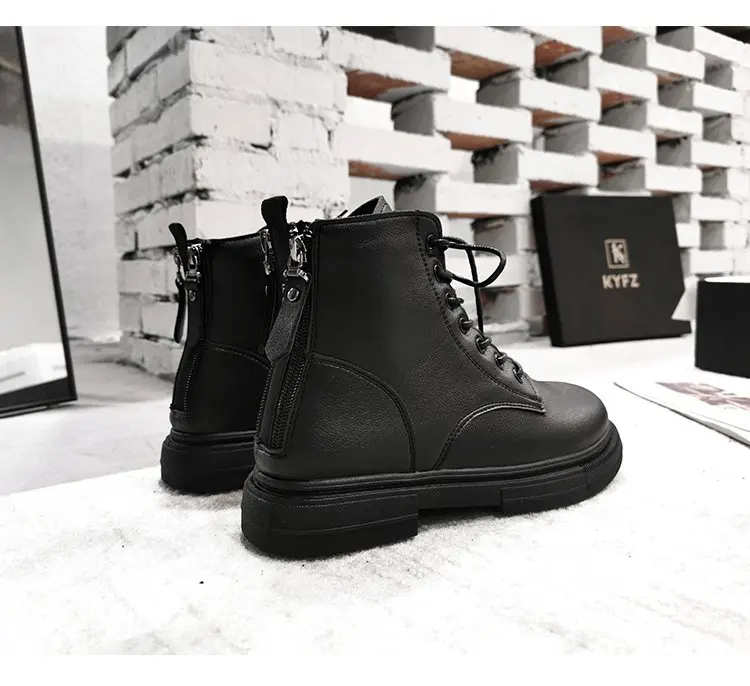 Женские ботинки модные женские осенне зимние на плоской подошве повседневные